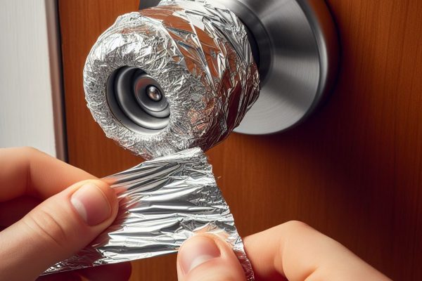 wrap foil around the doorknob